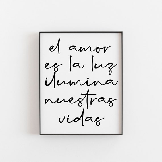 Spanish Love Quote Art Print, Inspirational Home Decor