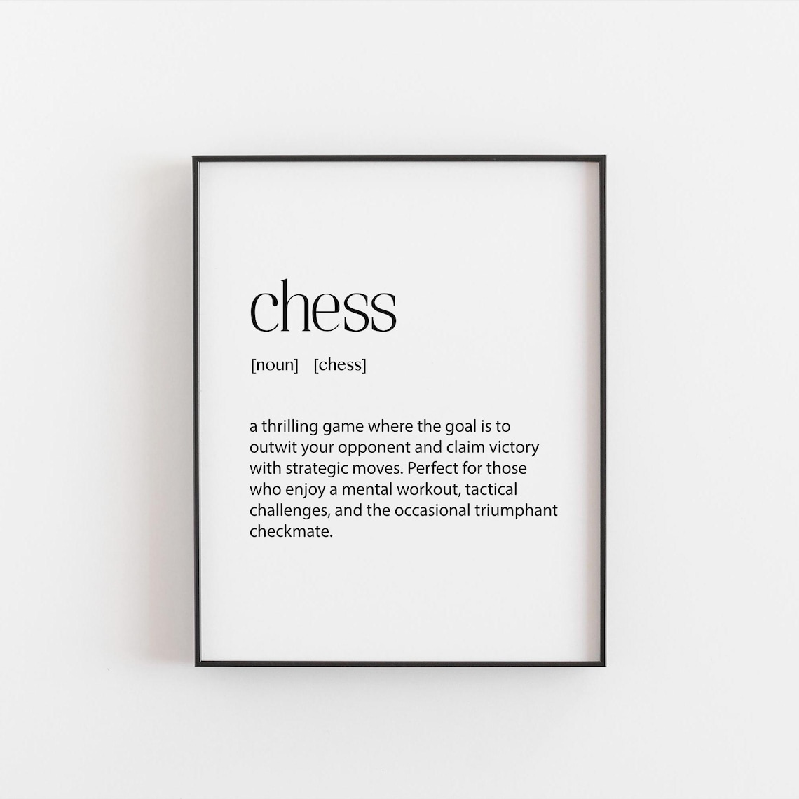 Chess Print, Modern Game Room Decor Poster