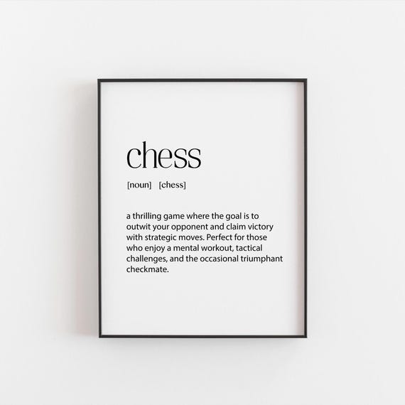 Chess Print, Modern Game Room Decor Poster