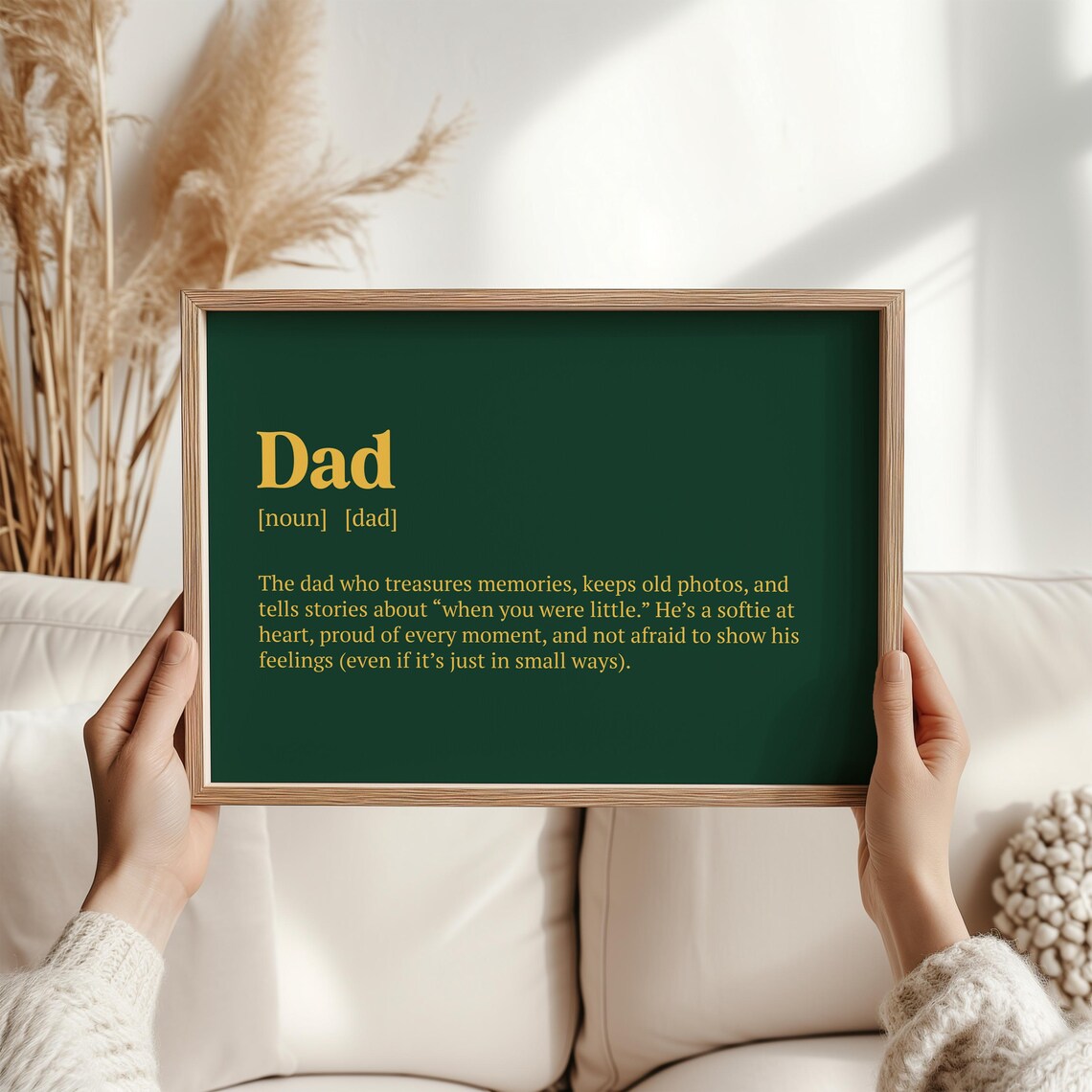 Sentimental Dad Print Definition Wall Art For Emotional Fathers Heartfelt Day Gift Nostalgic Home Decor Soft Dads Ideas