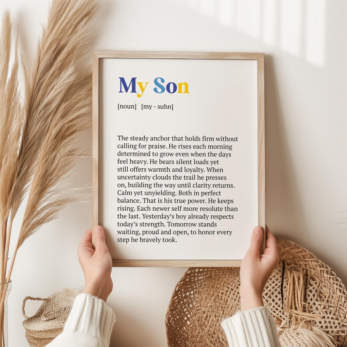 My Son Definition Minimalist Typography Art Print