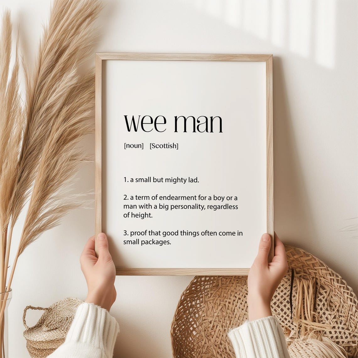 Wee Man Scottish Slang Humorous Definition Print Gift For Scots