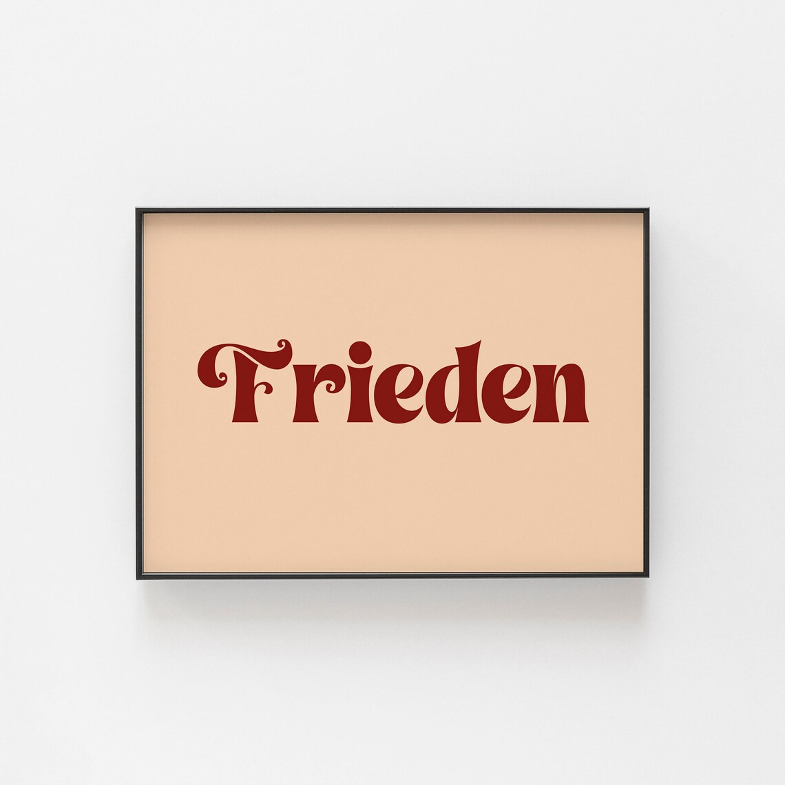 Frieden Typography Print Peace Deutsch Language Art Print German Family Housewarming Gift German Word Art Decor German Phrase - Image 3
