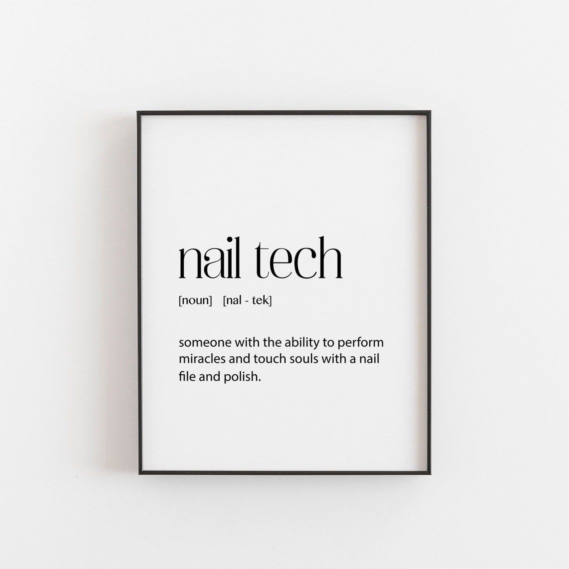 Nail Tech Definition Minimalist Salon Beauty Studio Typography Poster