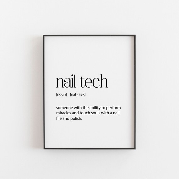 Nail Tech Definition Minimalist Salon Beauty Studio Typography Poster