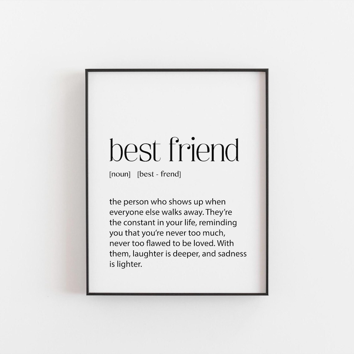 Best Friend Definition Print, Friendship Keepsake Art