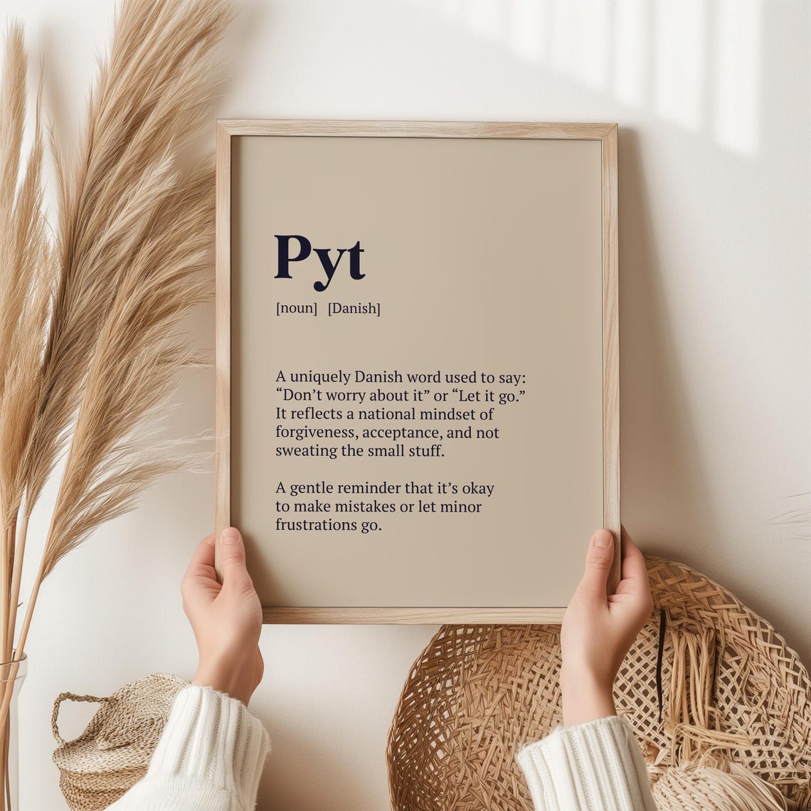 Pyt Danish Definition Poster Mindful Quote Gift for Calm Homes Office