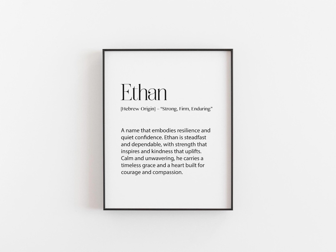 Ethan Name Meaning Personalized Nursery Art Print