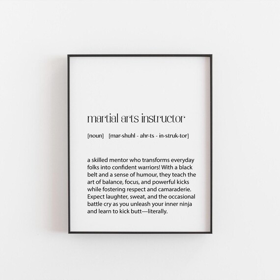 Martial Arts Instructor Funny Definition Typography Gift Poster