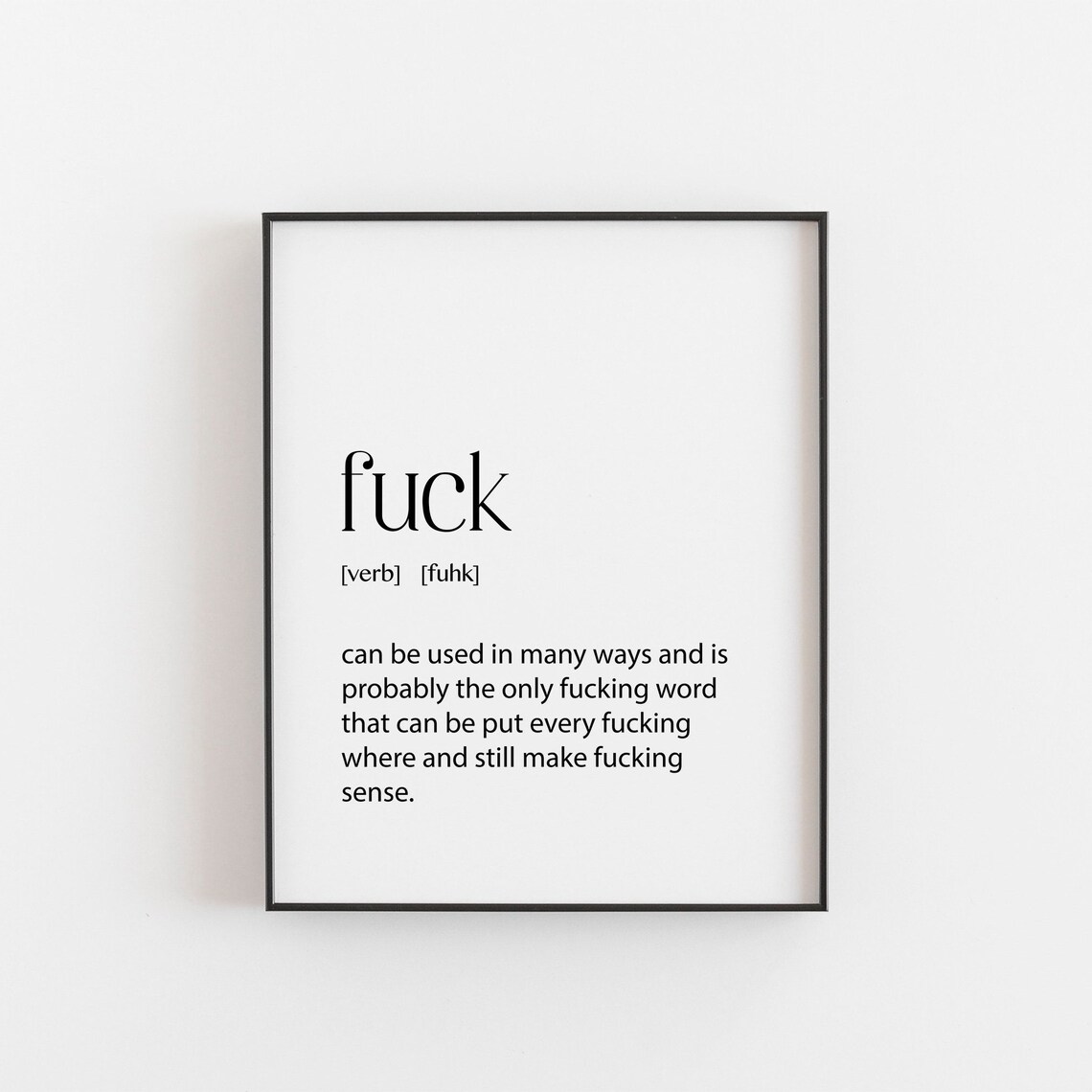 Fuck Definition Funny Quote Art Print