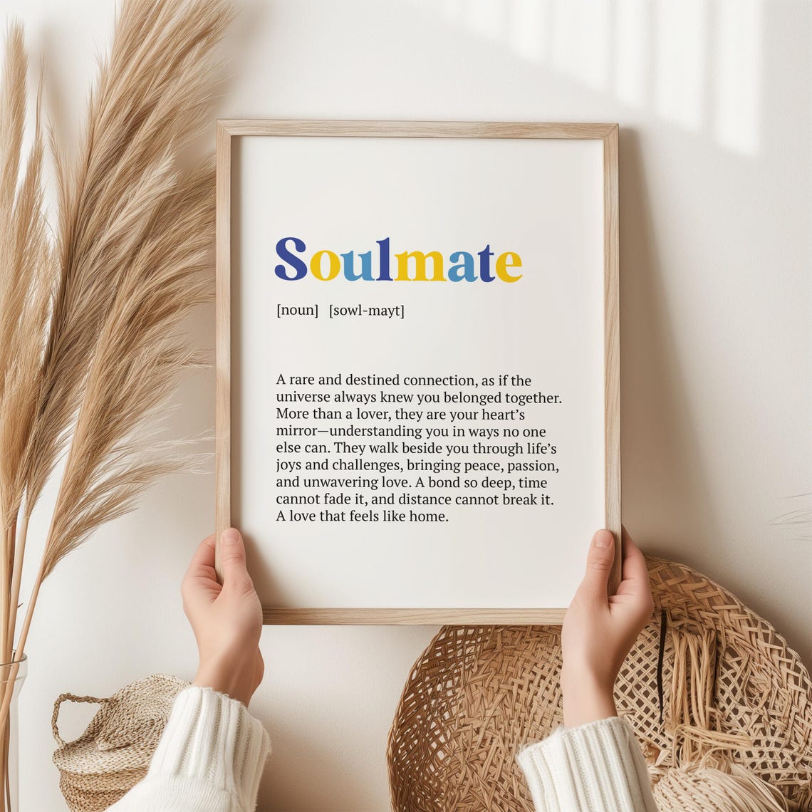 Soulmate Dictionary Definition Love Quote Typographic Art Poster