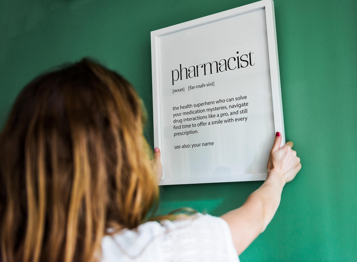 Pharmacist Gift Definition Print Wall Art Pharmacy Decorations Medical Gifts Pharmacist Appreciation Gifts Thank You Gift Ideas Office