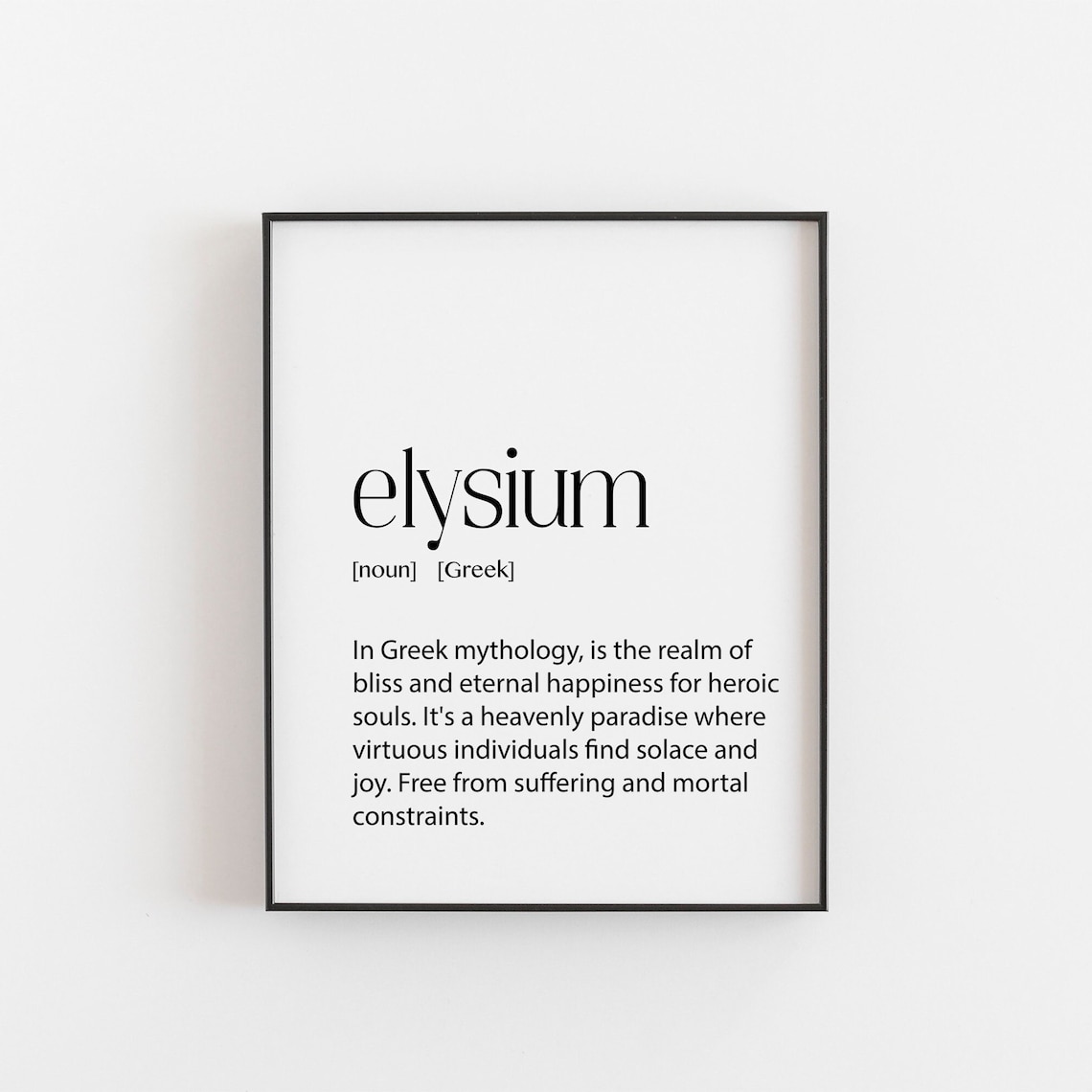 Elysium Definition Print, Modern Minimalist Greece