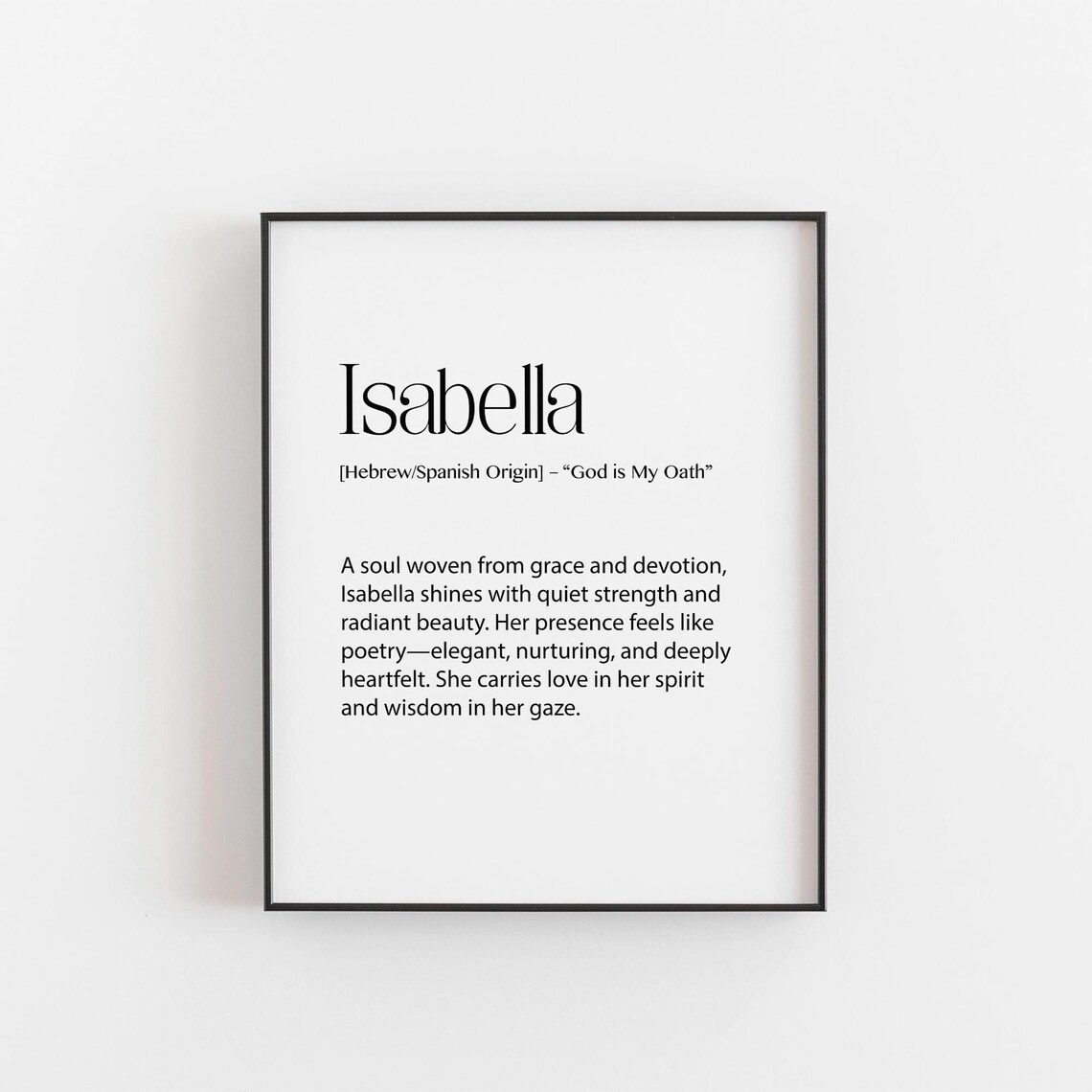 Isabella Name Meaning Art Print, Nursery Decor