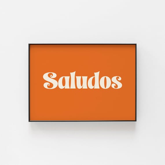 Saludos Poster, Retro Typography Art Print
