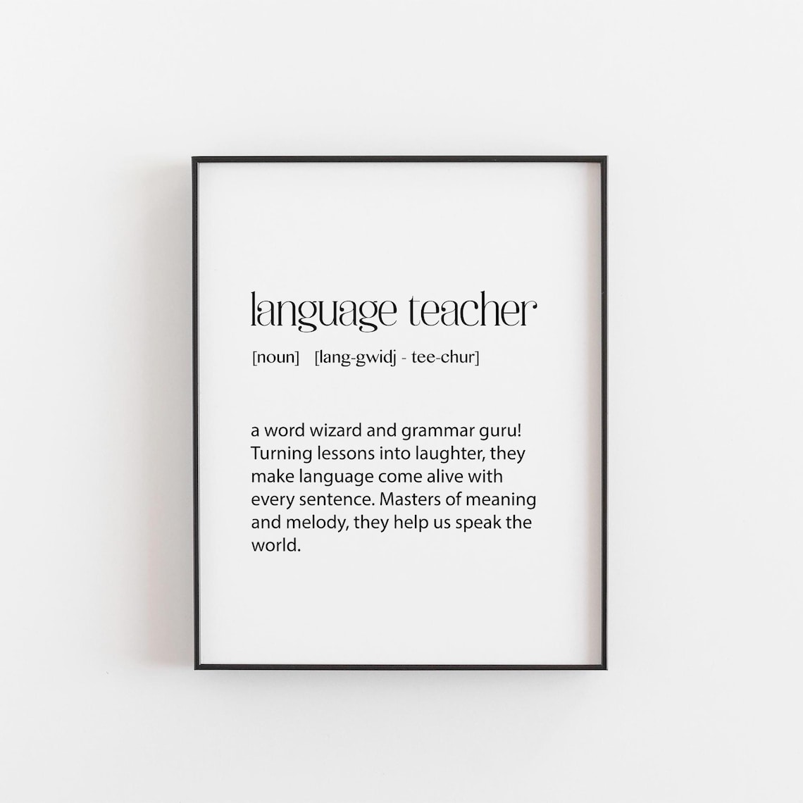 Language Teacher Word Wizard Definition Poster