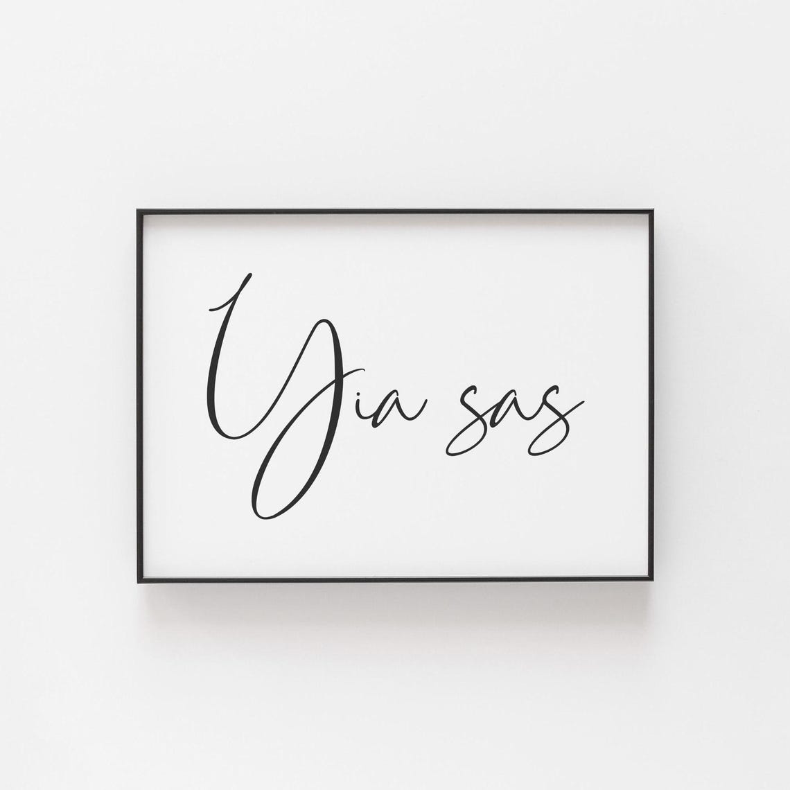 Yia Sas Greek Greeting Script Poster Elegant Minimalist Typography