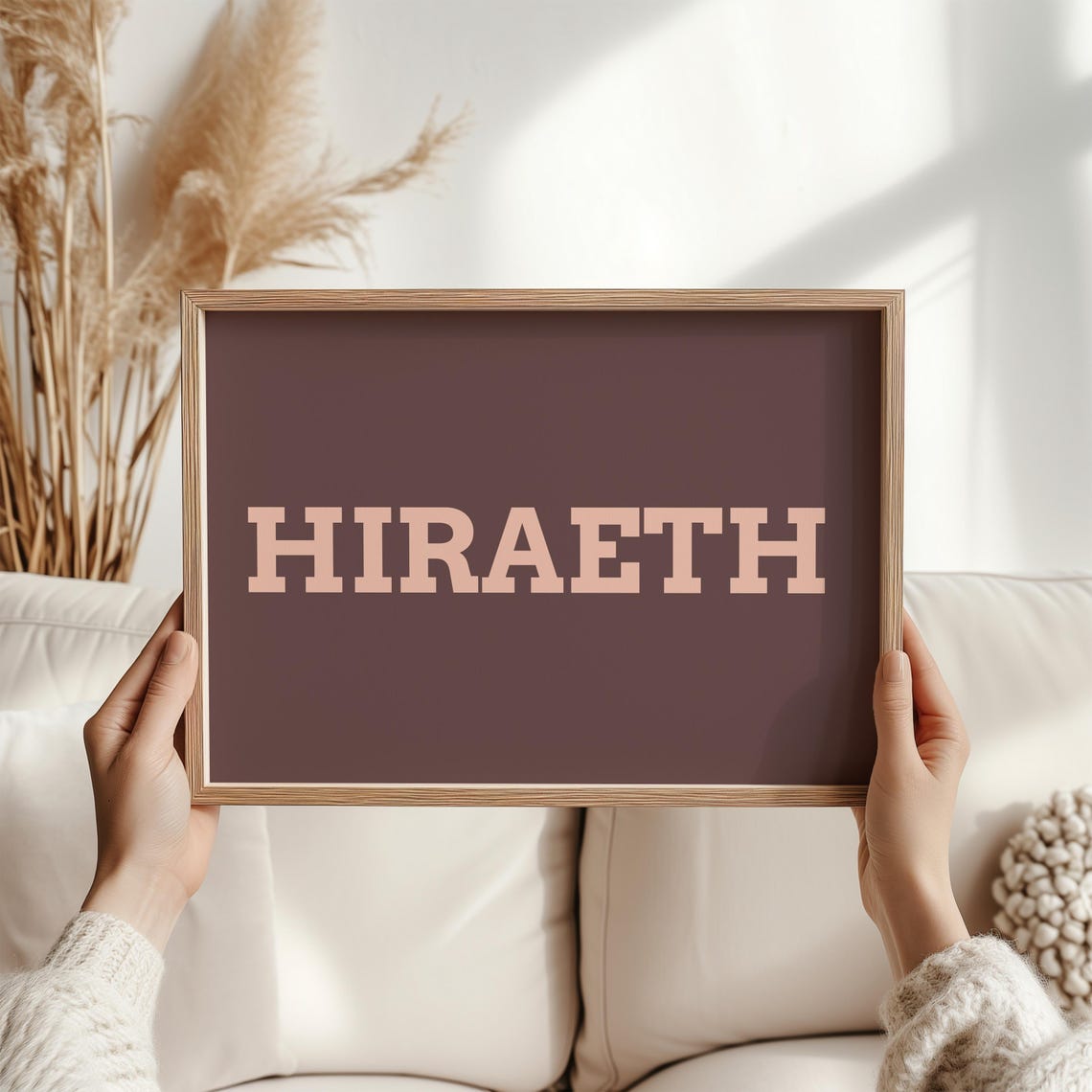Hiraeth Welsh Word Print Bold Black Serif Minimal Typography Decor - Image 4