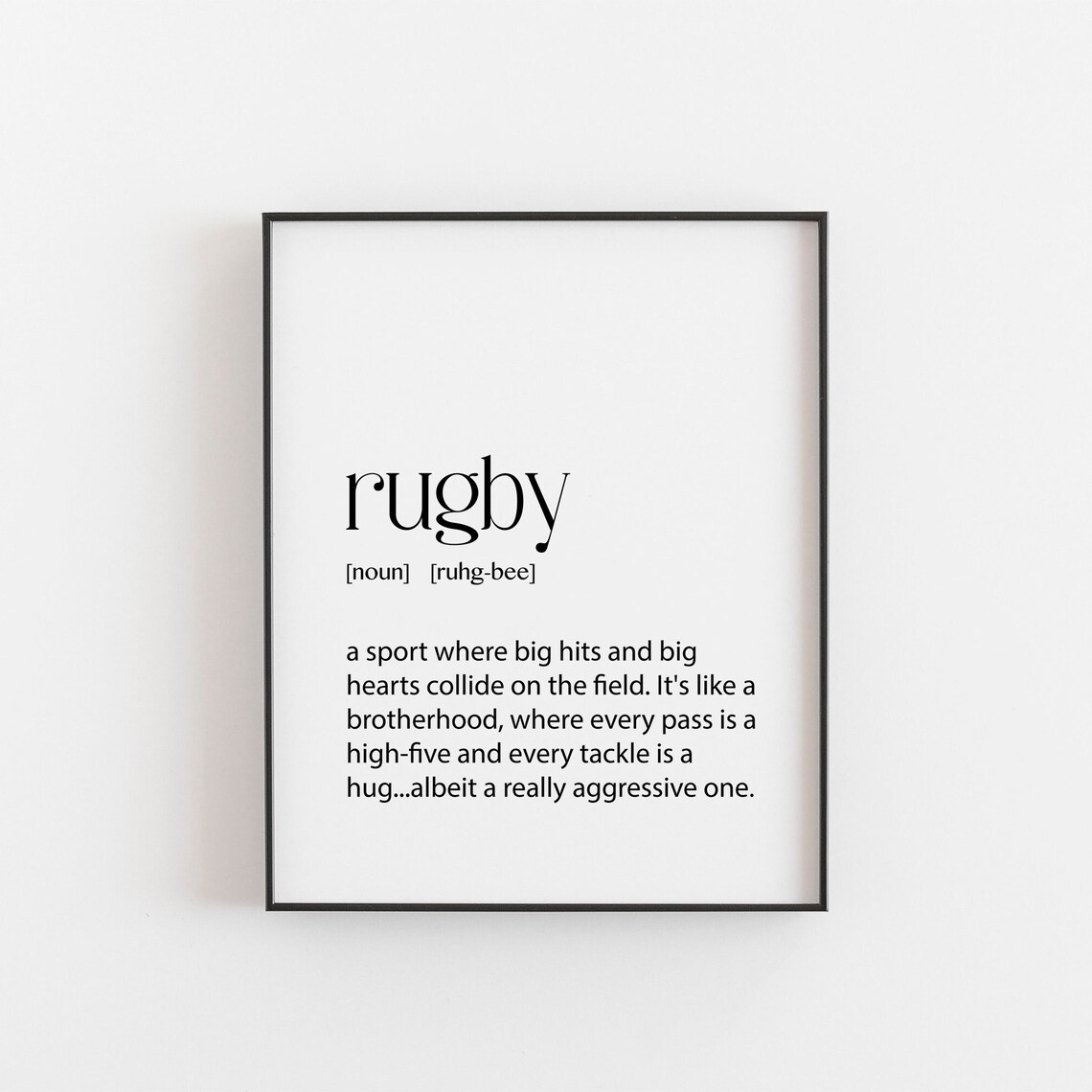 Rugby Definition Art Print, Sport Room Decor