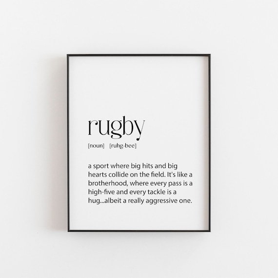 Rugby Definition Art Print, Sport Room Decor