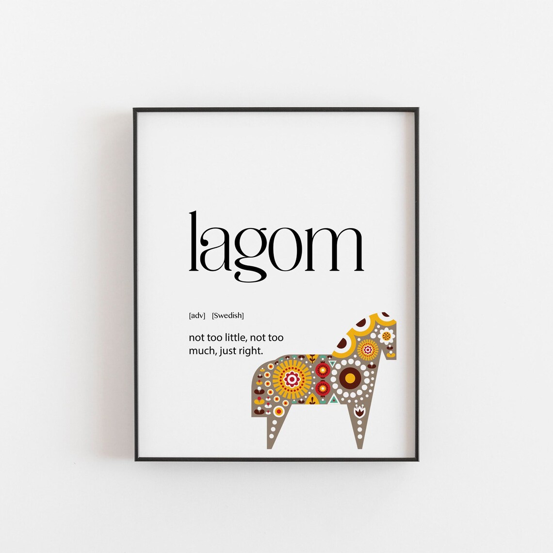 Lagom Scandinavian Art Print, Sweden Word Poster