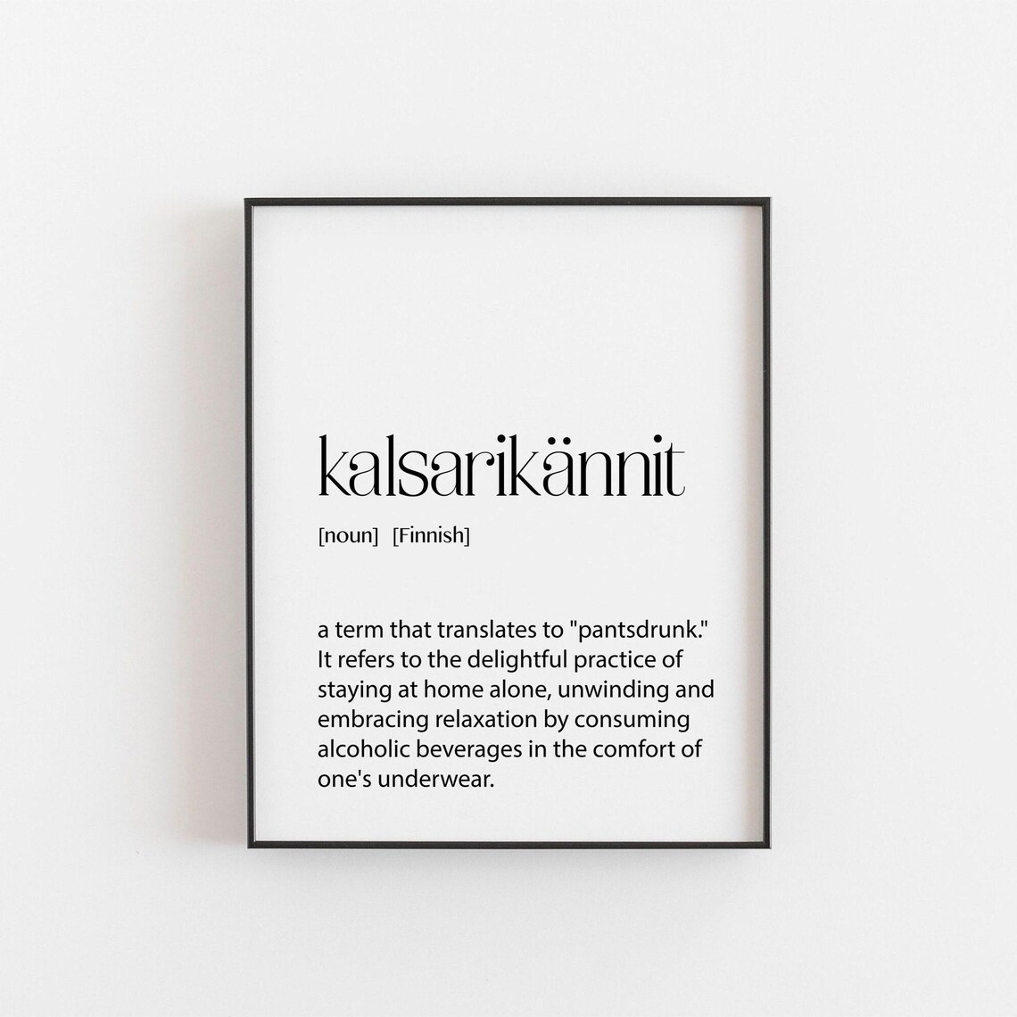 Kalsariknnit Definition Print, Scandinavian Art Print