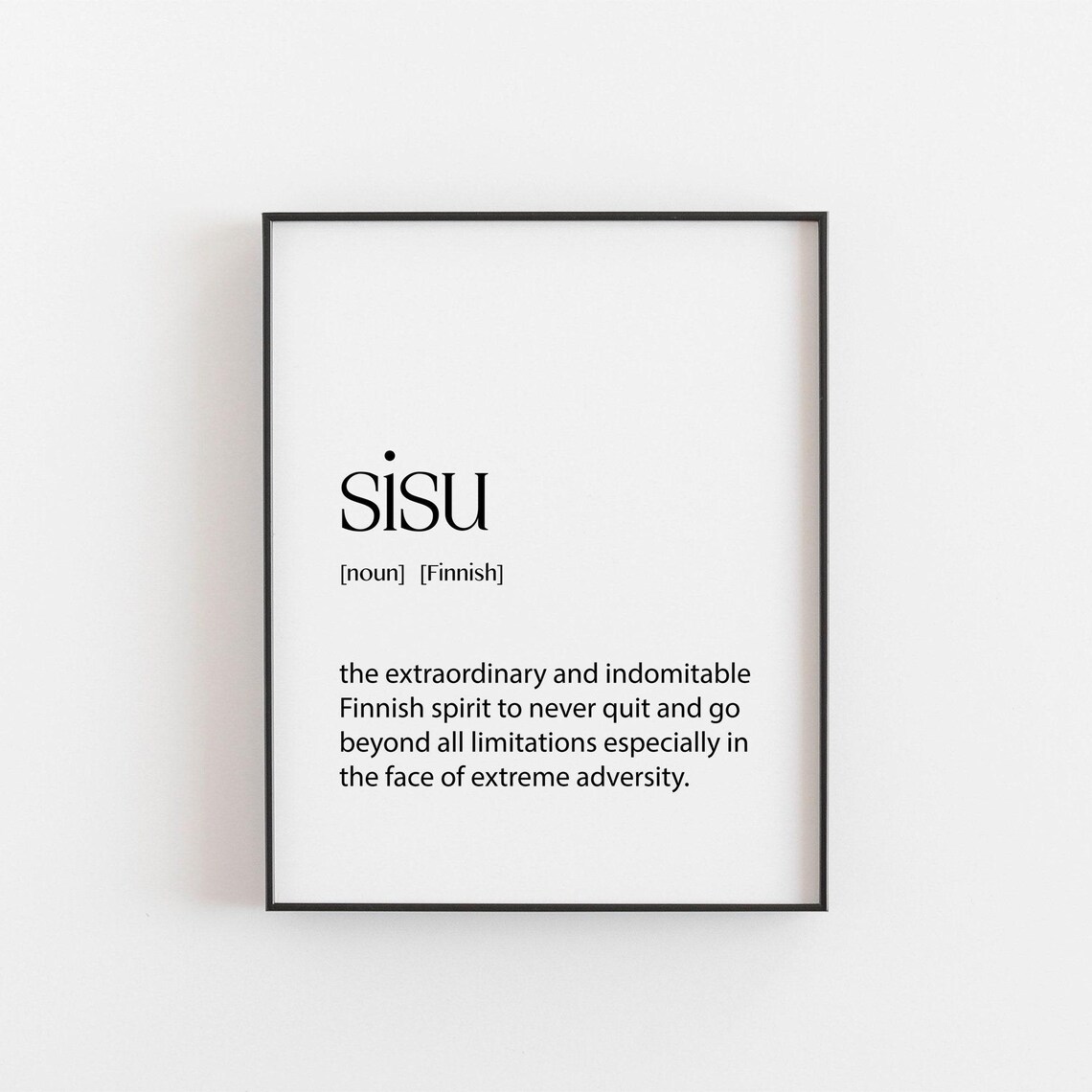 Sisu Definition Travel Poster, Finnish Quote Art Print