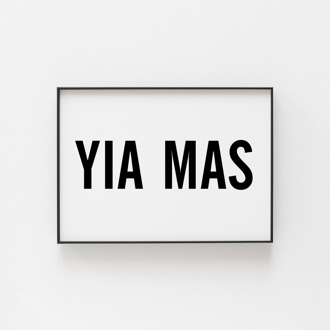 Yia Mas Greek Cheers Bold Typography Minimalist Kitchen Wall Poster