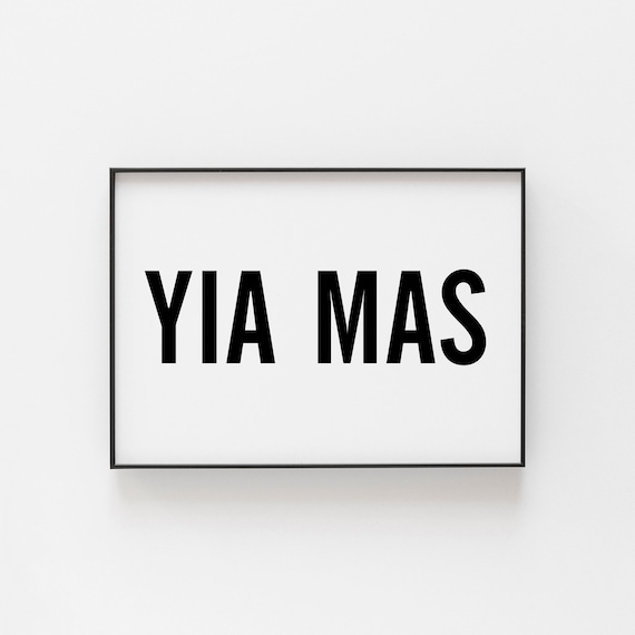 Yia Mas Greek Cheers Bold Typography Minimalist Kitchen Wall Poster