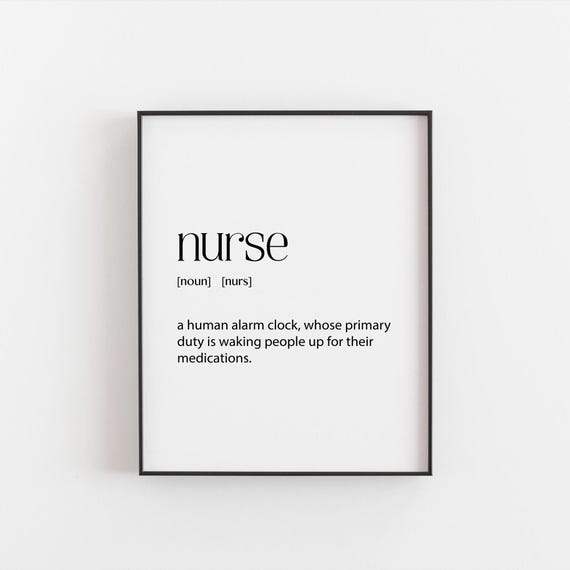 Nurse Dictionary Definition Human Alarm Clock Funny Gift Poster