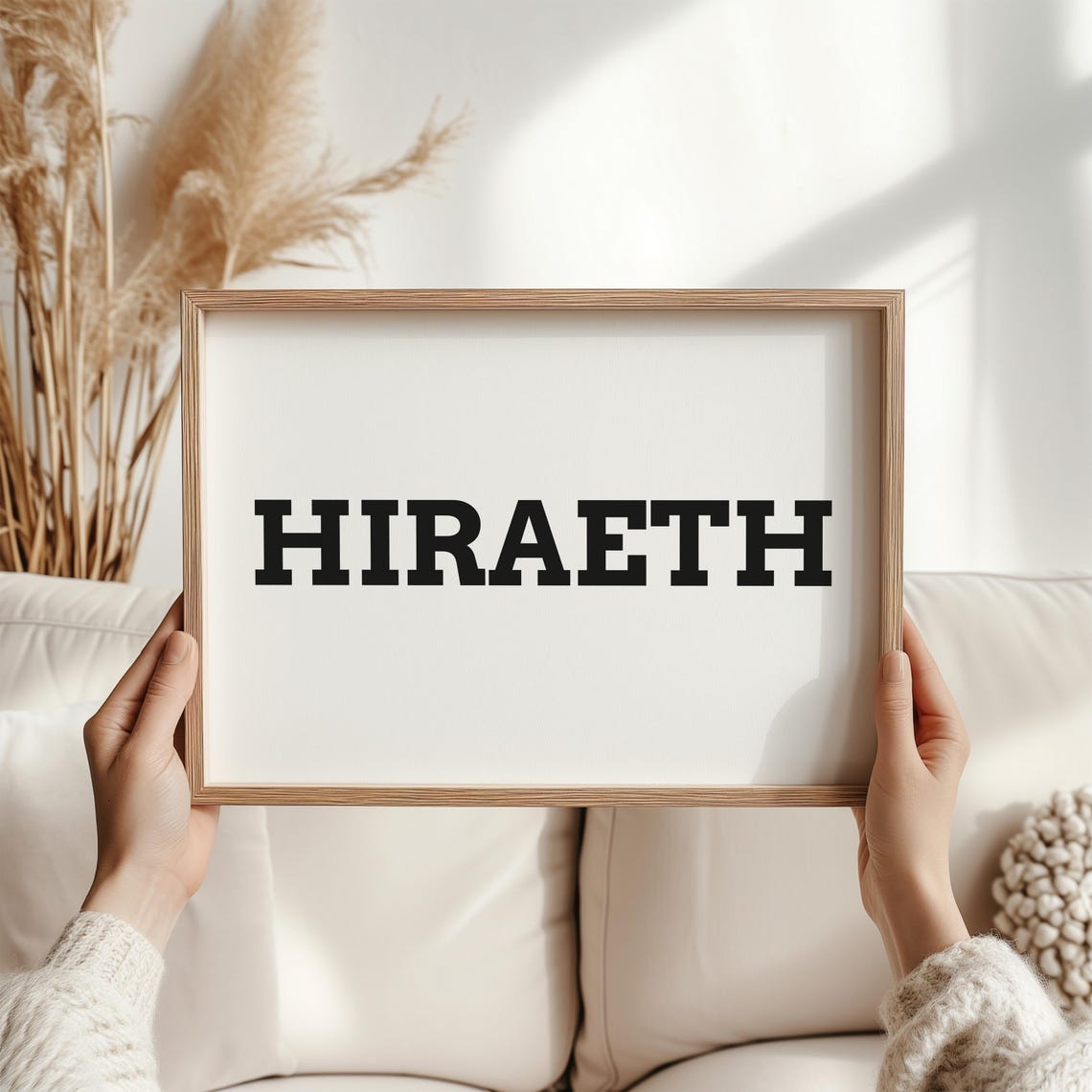 Hiraeth Welsh Word Print Bold Black Serif Minimal Typography Decor
