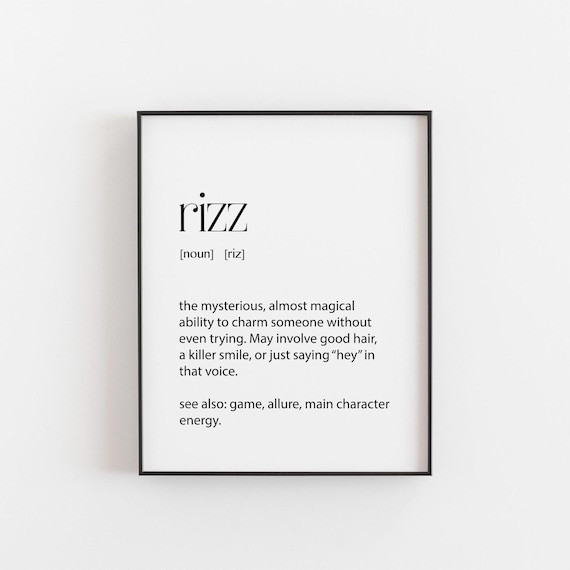 Rizz Definition Funny Gen Z Slang Typography Poster Teen Room Decor
