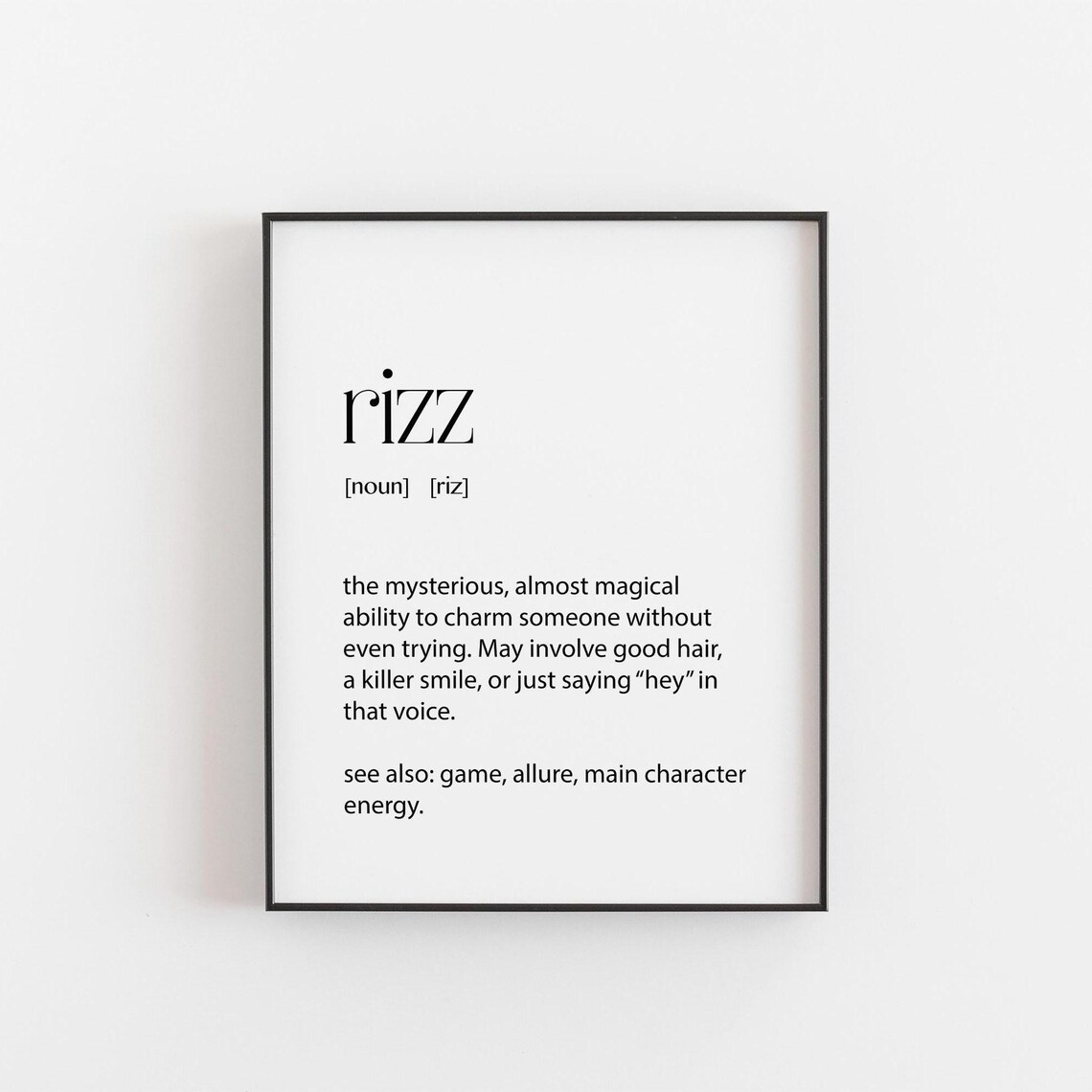 Rizz Definition Funny Gen Z Slang Typography Poster Teen Room Decor