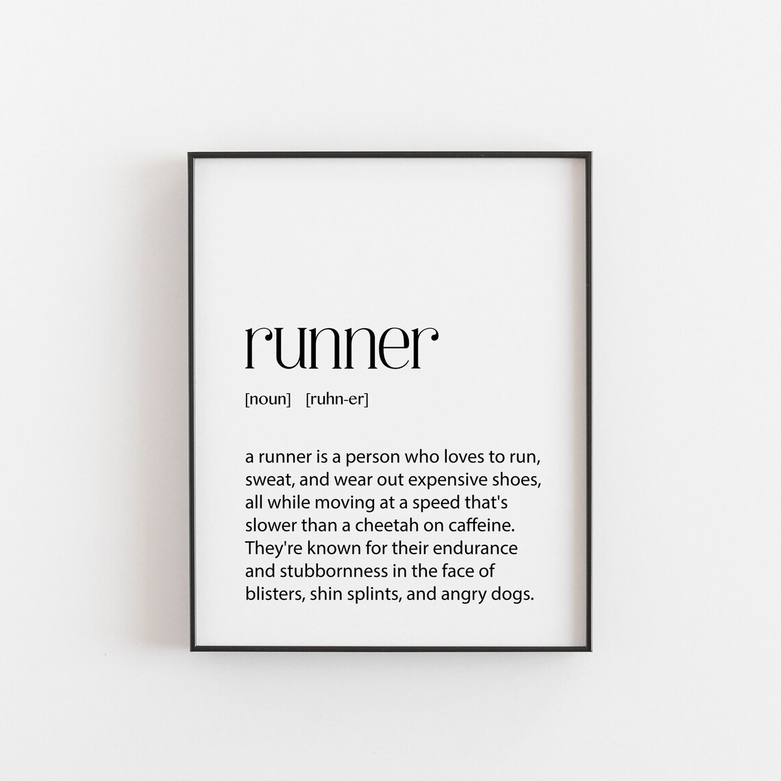 Runner Definition Art Print, Funny Running Enthusiasts