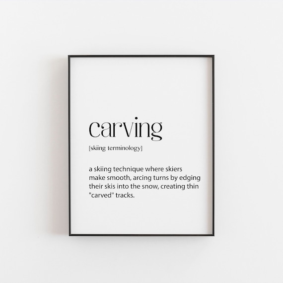 Ski Poster Wall Print Carver Definition Print Skiing Terms Cool Gift For Skiers And Snowboarders Skiing Gallery Collage Ideas For Him Her