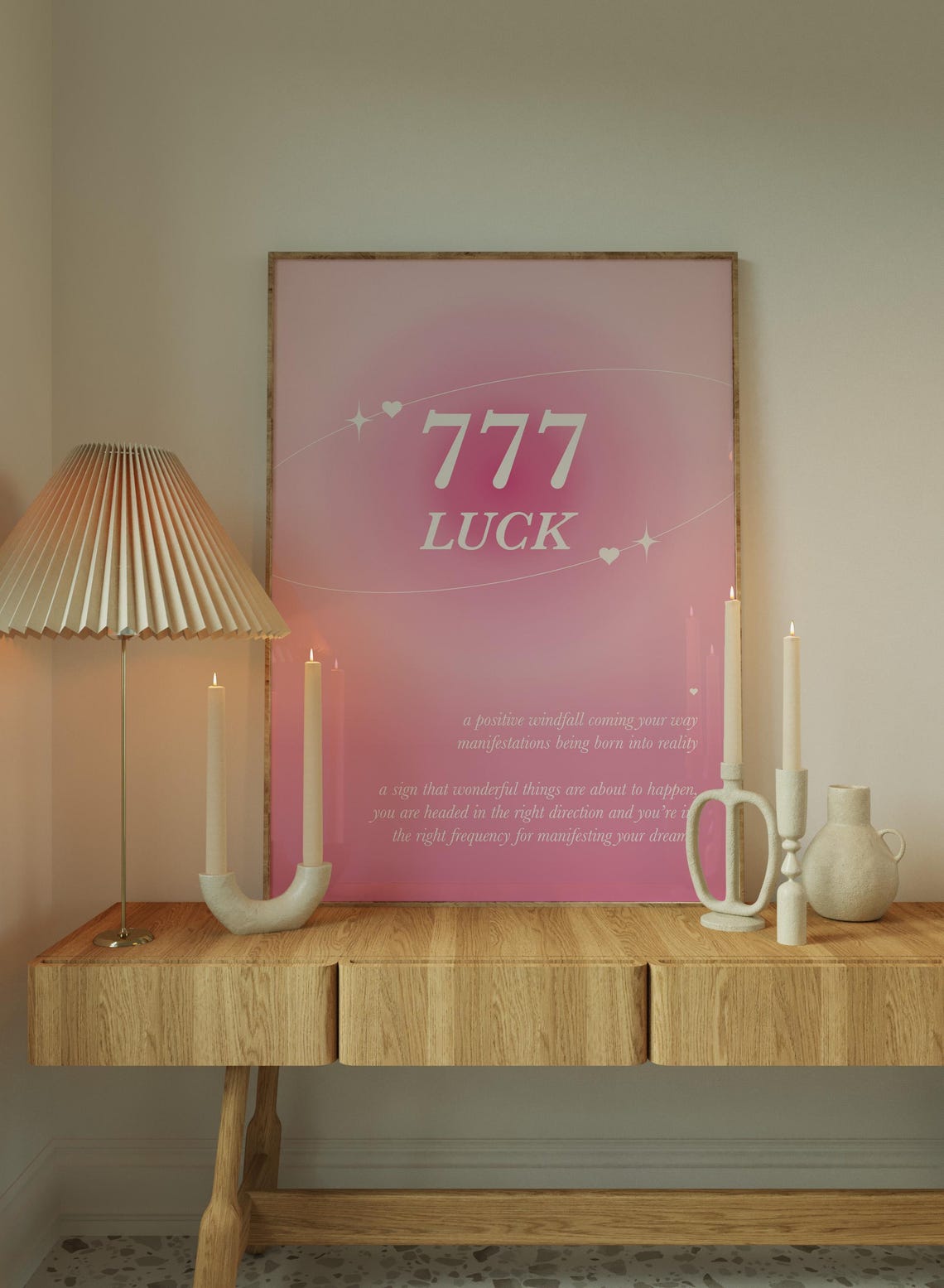 Pink Angel Number 777 Wall Art Trendy Pink 777 Aura Poster 777 Angel Number Pink Print 777 Pink Poster - Image 3