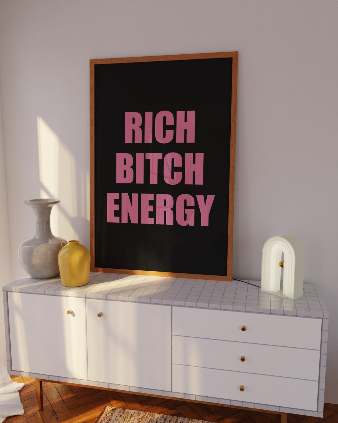 Rich Btch Energy Print Black And Pink That Girl Poster Trendy That Girl Print It Girl Black And Pink Aesthetic Prints Rich Girl Print - Image 5