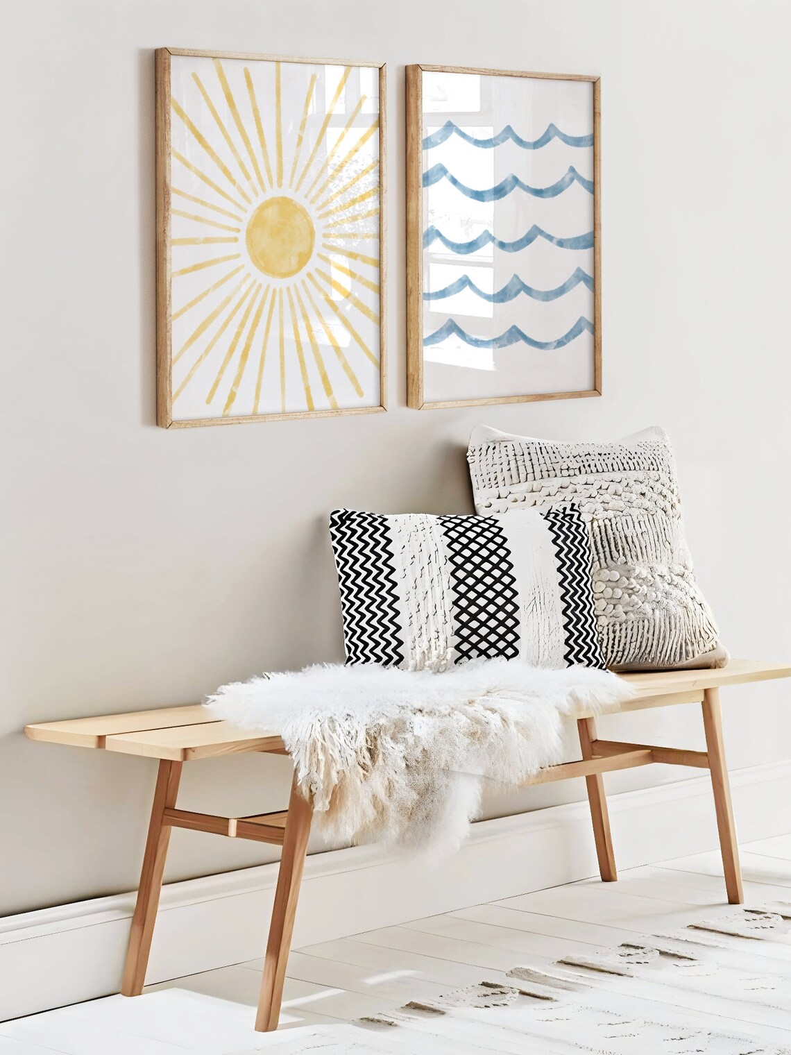 Golden Sun Boho Sunrise Sunset Nursery Art Print - Image 3