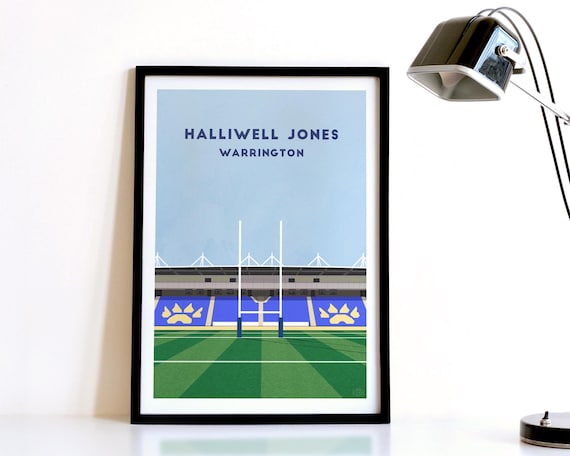 Warrington Rugby Stadium Modern Illustrated Poster