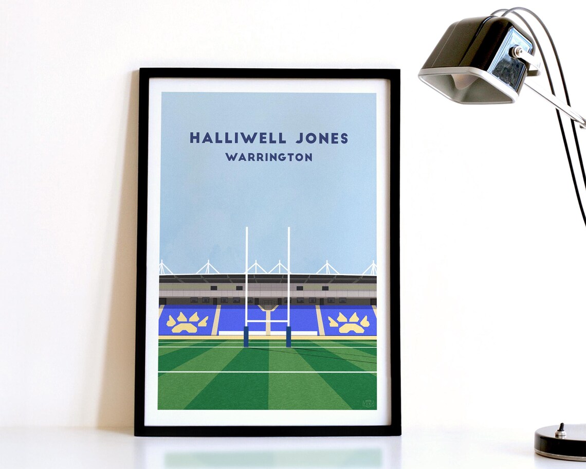 Warrington Rugby Stadium Modern Illustrated Poster