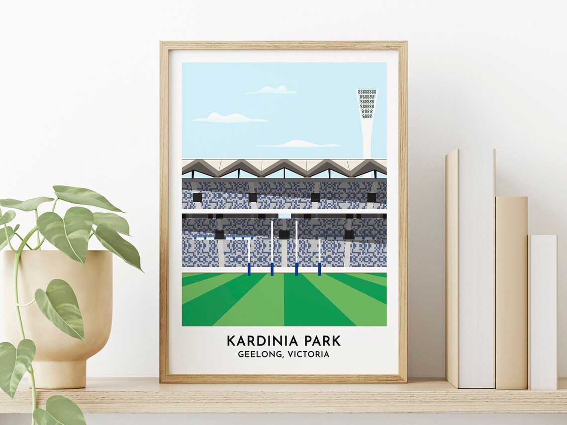 Geelong Football Kardinia Park Art Print, Contemporary Style