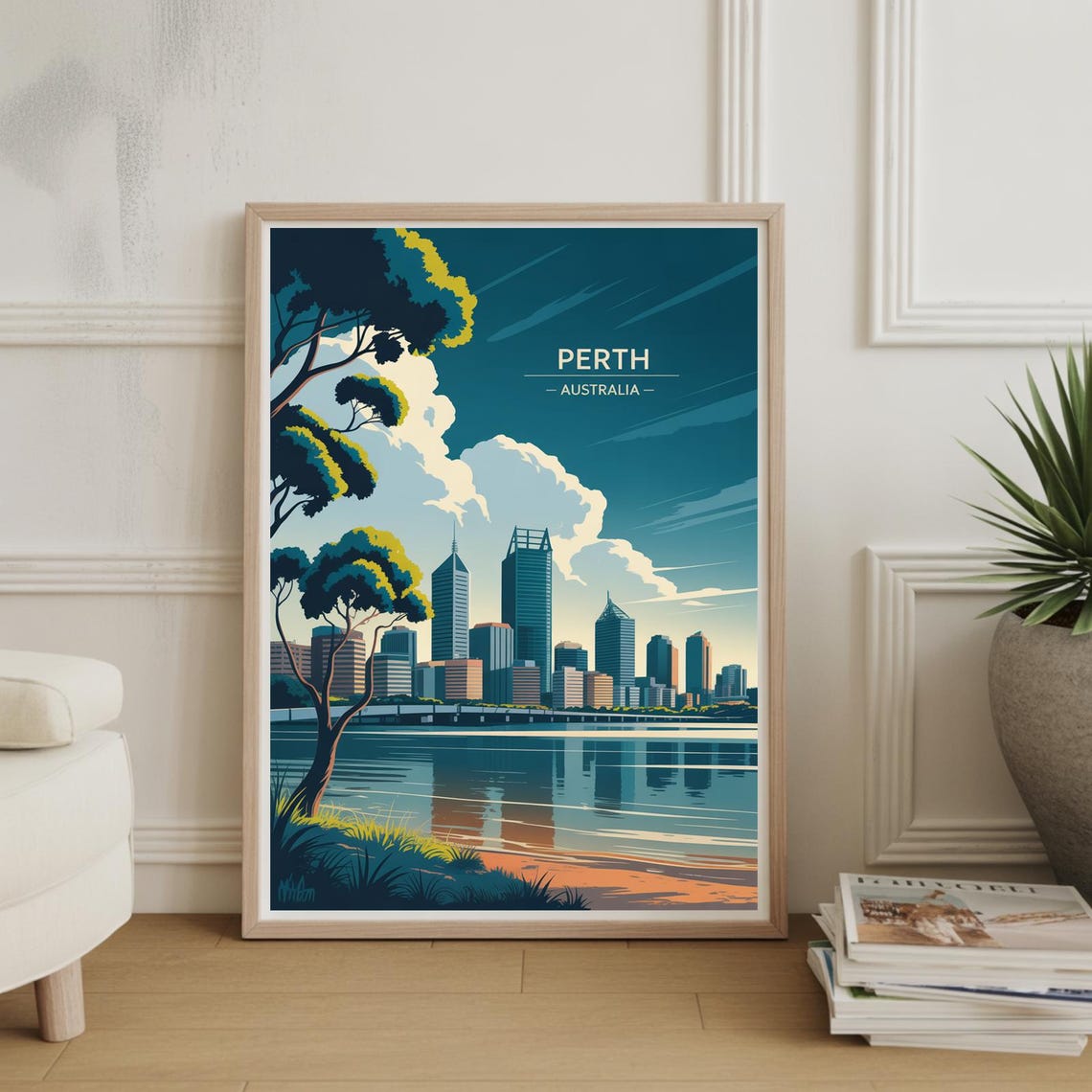 Perth Australia Travel Poster Wall Art For Enthusiasts Home Decor Adventure Theme