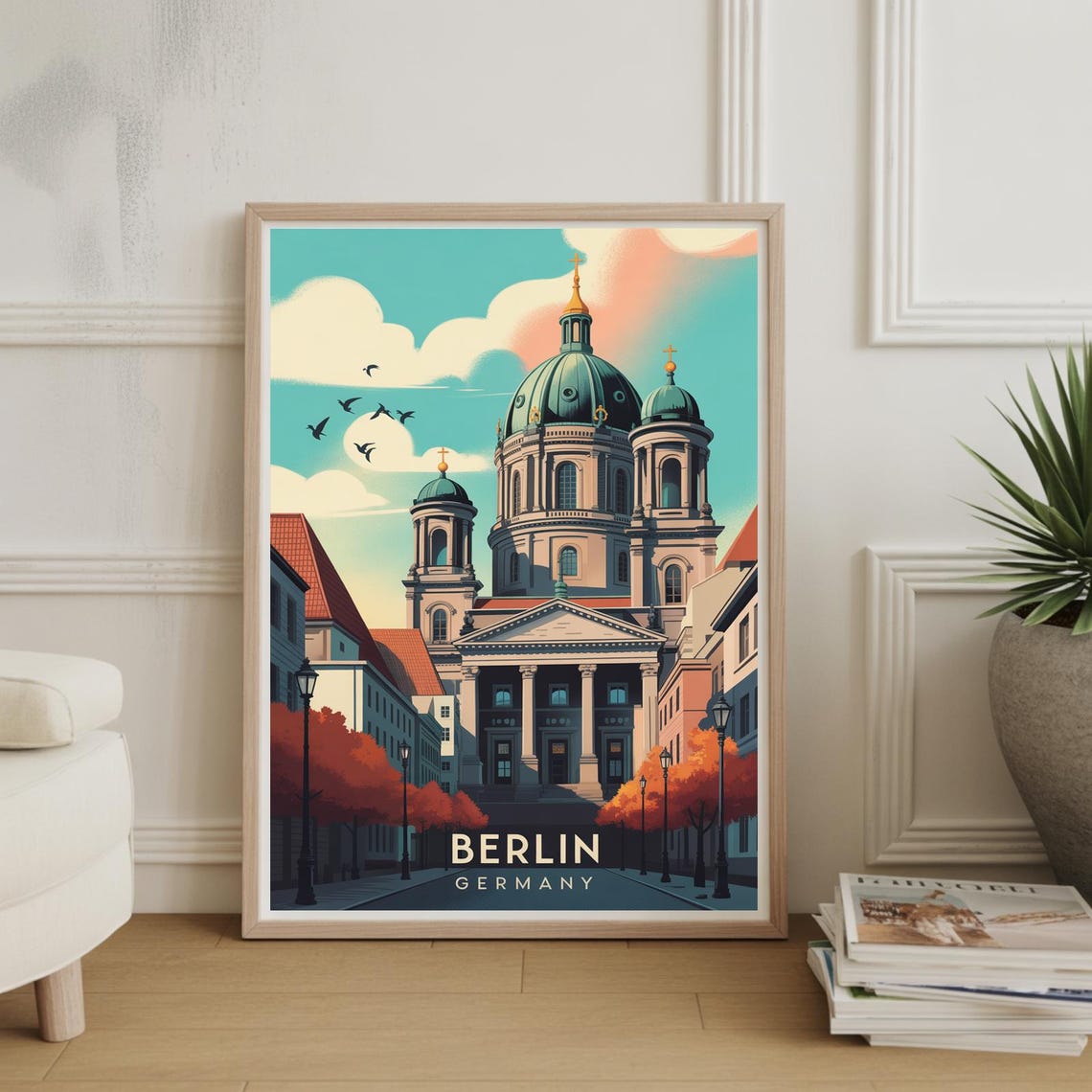 Berlin Travel Poster Germany Cityscape Wall Art Artwork Home Decor Lover Gift