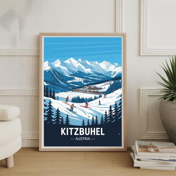 Kitzbuhel Ski Resort Poster Austria Winter Landscape Art Ideal For Enthusiasts Home Decor