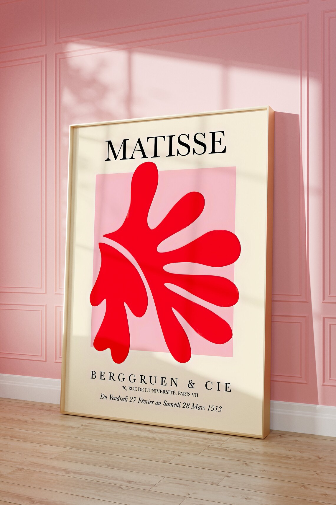 Henri Matisse Red Leaf Cutout Berggruen Cie Exhibition Poster - Image 3