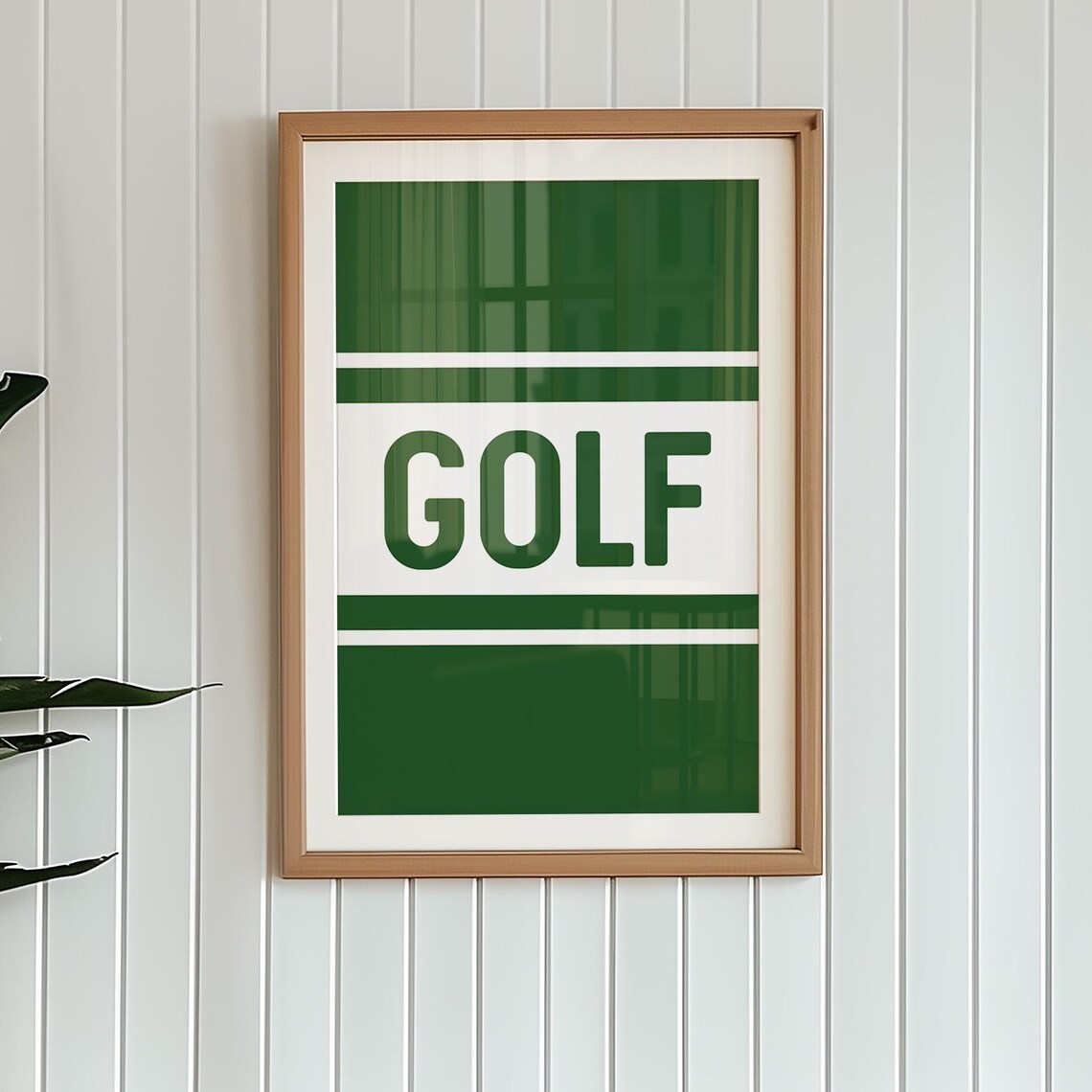 GOLF Bold Lettering Green Stripe Athletic Modern Sports Wall Poster - Image 2