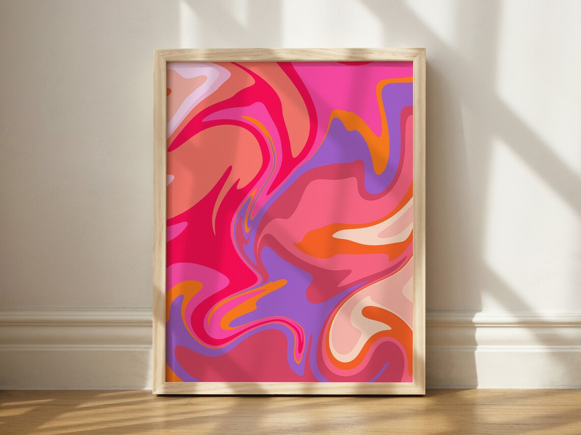 Genie Marbled Print, Whimsigoth Groovy Wall Art