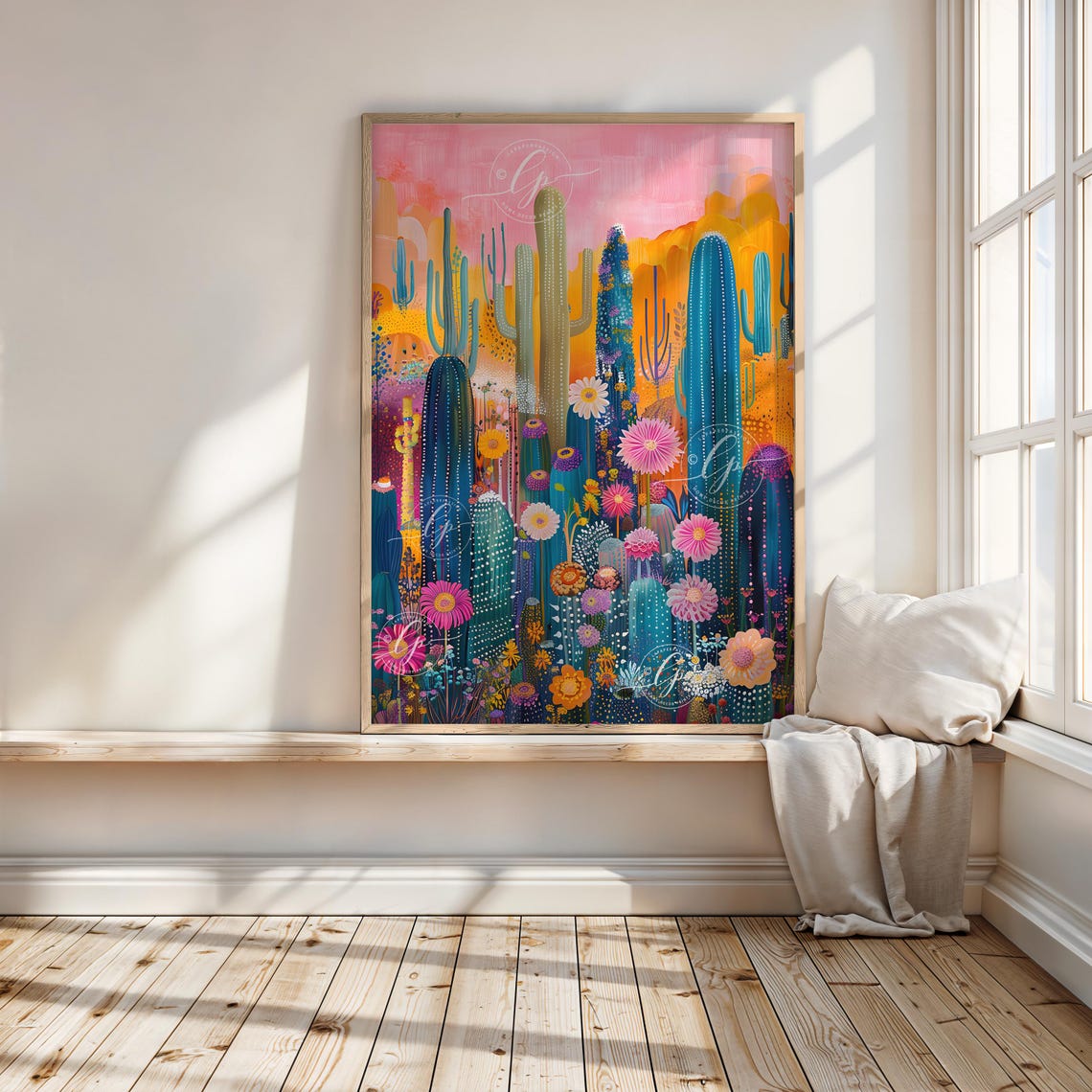 Maximalist Wall Art Eclectic Wall Art Desert Abstract Wall Print Trendy Wall Art Colourful Bedroom Poster Dopamine Decor - Image 3