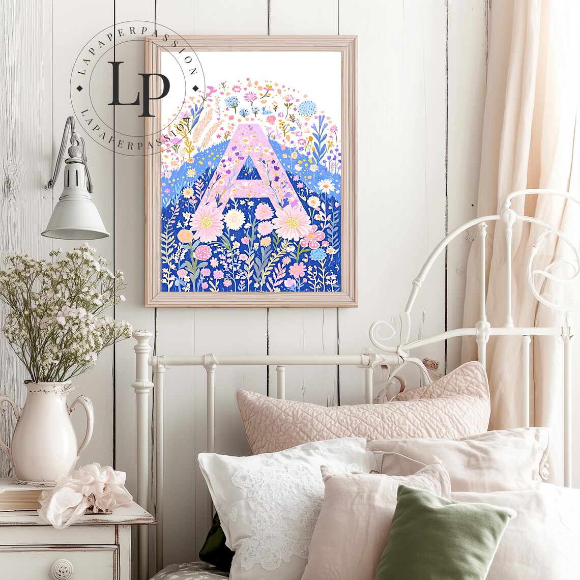 A Initial Floral Bloomcore Watercolor Art Print - Image 3