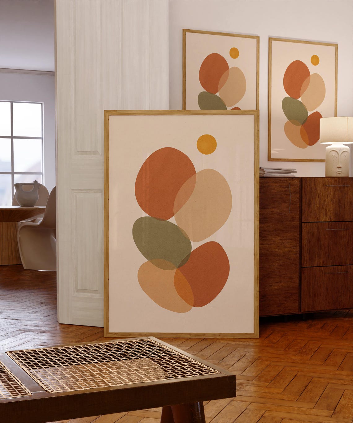 Boho Abstract Organic Shapes Terracotta Sage Minimalist Poster - Image 4
